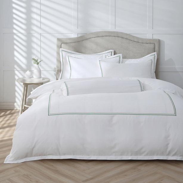 Royale 1200TC Embroidered Bed Sheet Set Green - Hotel Collection by Robinsons