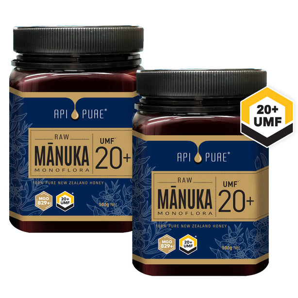 ApiPure Raw Manuka Honey UMF 20+ 500g (Bundle of 2)