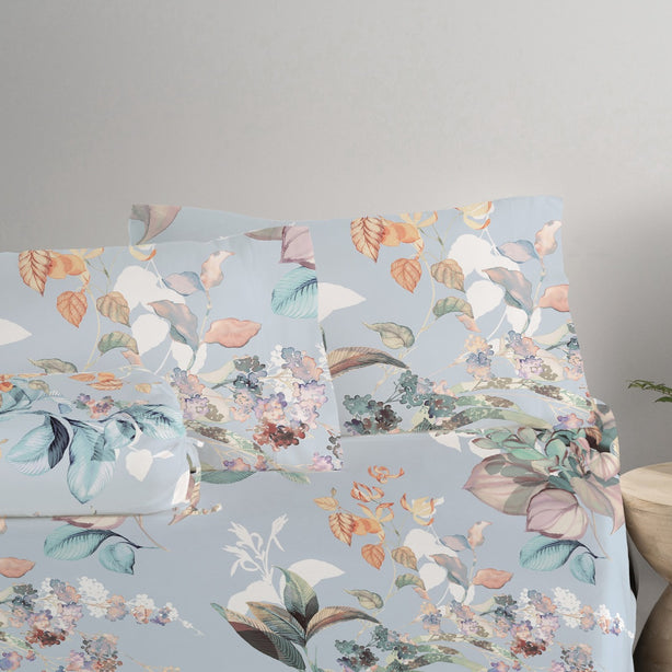 Cool Bamboo Resort Oasis Printed Fitted Sheet Set - Hotel Collection by Robinsons
