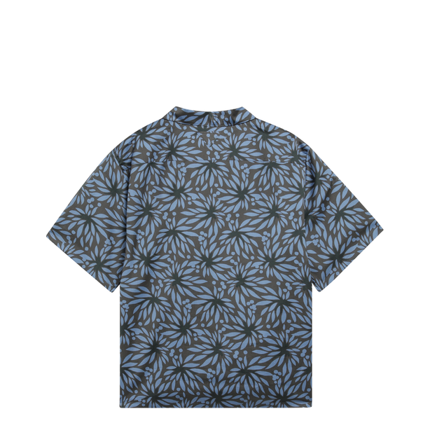 Hematite/Black Floral Print Bowling Shirt