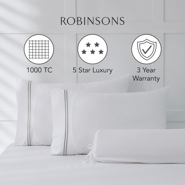 Royale 1000TC Embroidered Fitted Sheet Set Hotel Collection by Robinsons