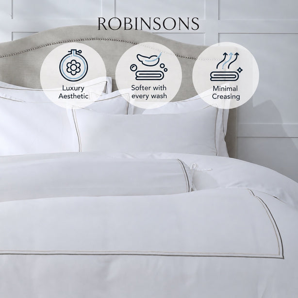 Royale 1200TC Embroidered Bed Sheet Set Hotel Collection by Robinsons