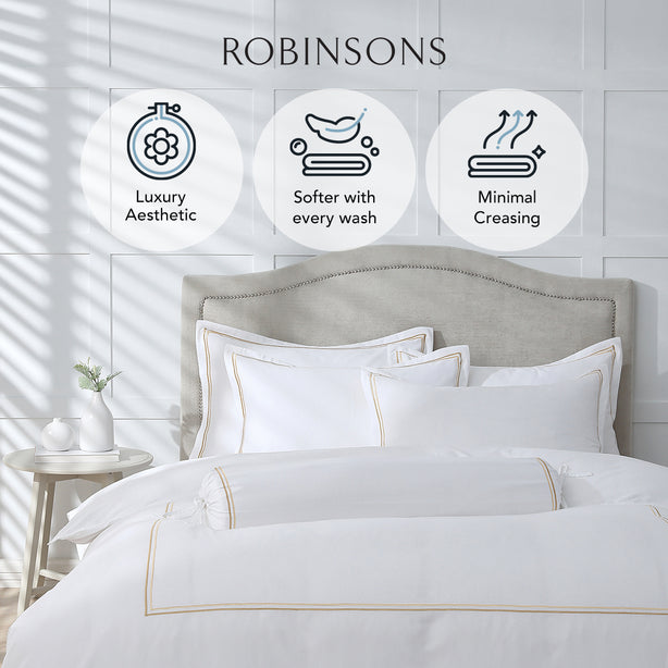 Royale 1200TC Embroidered Bed Sheet Set Hotel Collection by Robinsons