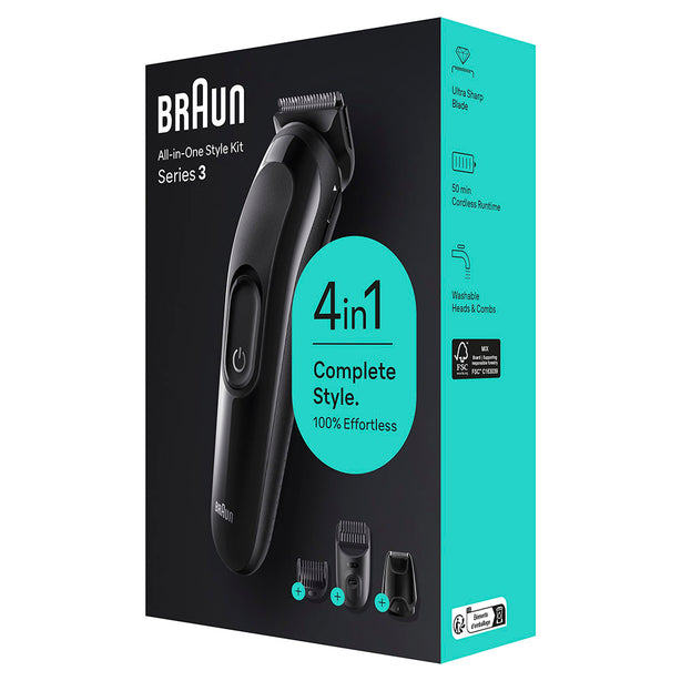Braun All-In-One Style Kit Series 3 SK3400, 3-in-1 Kit for Beard, Hair & More