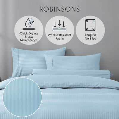 Robinsons Silky Soft Luxe Stripe Microfibre Bed Sheet Set Core Collection