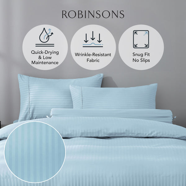 Robinsons Silky Soft Luxe Stripe Microfibre Bed Sheet Set Core Collection