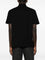 Black Pique Weave Front Button Placket