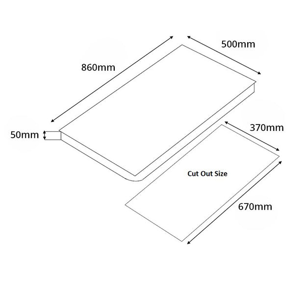 Tecno-T833TRSV 3-Burner 86cm Tempered Glass Hob