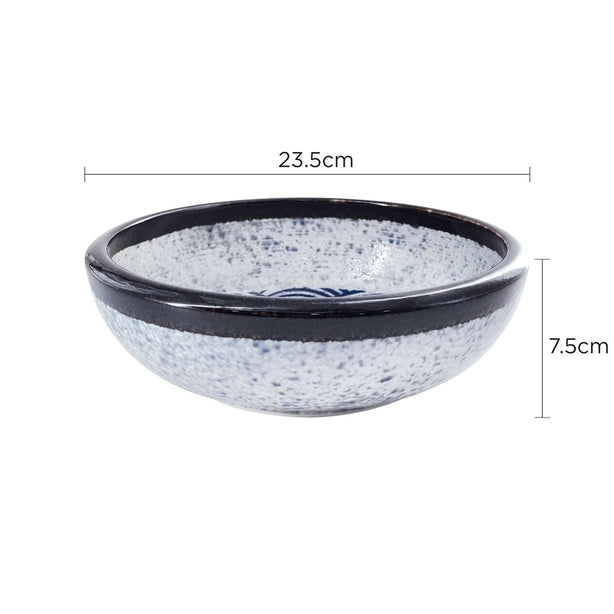 Tsuru Seasonal Japanese Tableware Collection 23.5cm Stone Bowl, Sac002