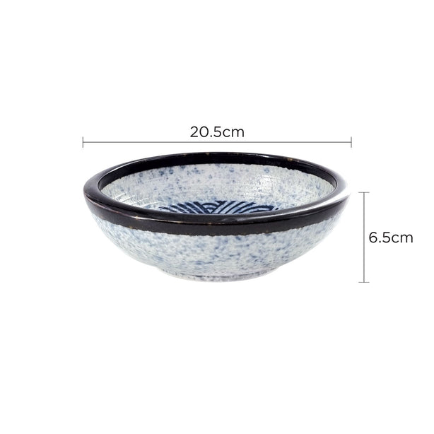 Tsuru Seasonal Japanese Tableware Collection 20.5cm Stone Bowl, Sac216