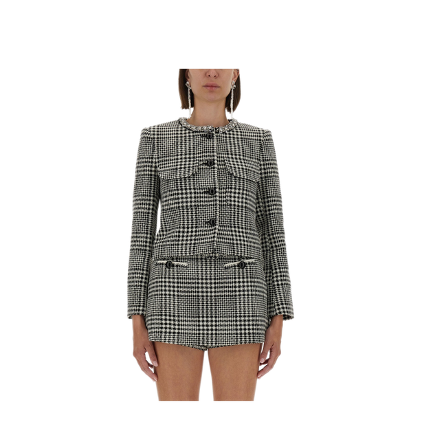 Houndstooth Jacket With Crystals