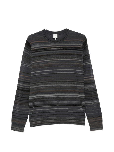 Grey Horizontal Stripe Pattern Sweater