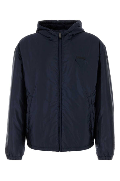 Navy Blue Re Nylon Padded Jacket