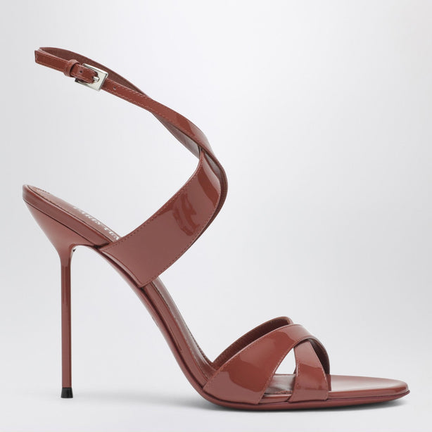 Lidia Sandals In Desert Rose Patent Leather