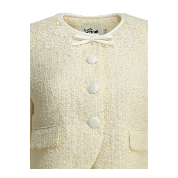 Boucl Blazer With Lace Details