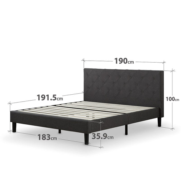 Zinus Shalini Fabric Upholstered Platform Bed Frame