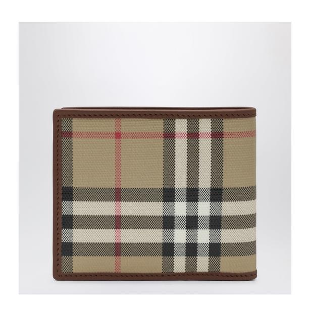 Beige Check Bifold Wallet