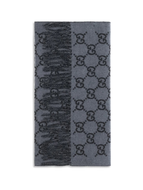 Gucci GG cashmere Scarf - Graphite/Black