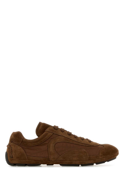 Brown Suede And Re Nylon Montecarlo Sneakers