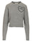 Chloe' Cropped Fitted Shirt With Logo - Grey