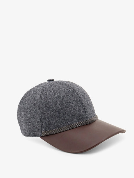Brunello Cucinelli Wool hat with Monili detail - Grigio Scuro