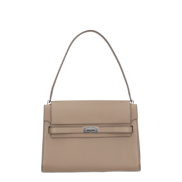 Lee Radziwill Large Pebbled Leather Shoulder Bag - Black