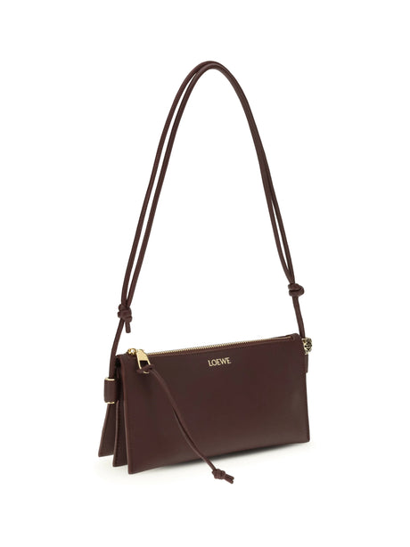 Loewe Joya Clutch Bag in calfskin - Dark Burgundy
