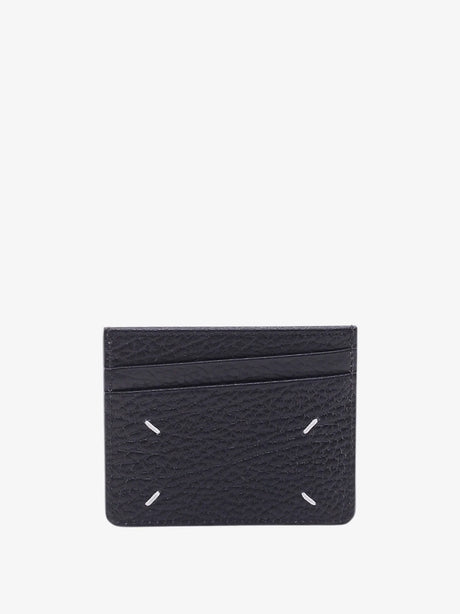 Maison Margiela Four Stitches hammered leather card holder - Black