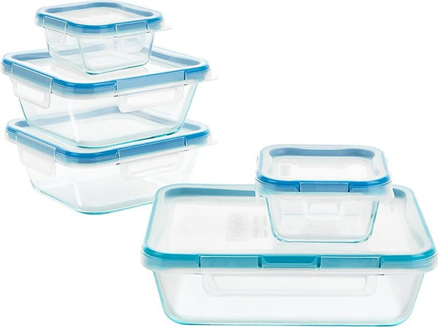 SNAPWARE Set of 5 Total Solution Food Storage Glass Container