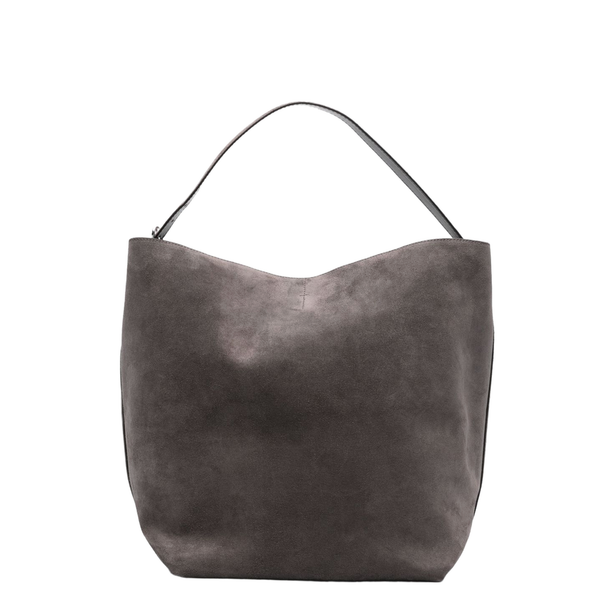Suede Leather Tote - Grey