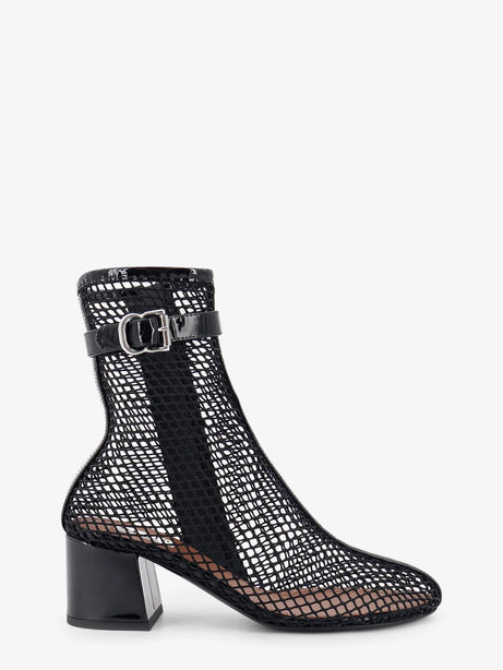 Alaia 55 mesh and patent leather boots - Noir