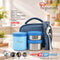 Autumn Lunch Set with Pouch (400ML Thermal Food Jar + 200ML & 300ML Stainless Steel Containers) - Soft Blue