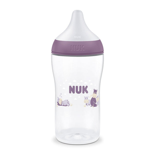 NUK Perfect Match Temperature Control Bottle with Soft Silicone Teat 260ml - Hippo