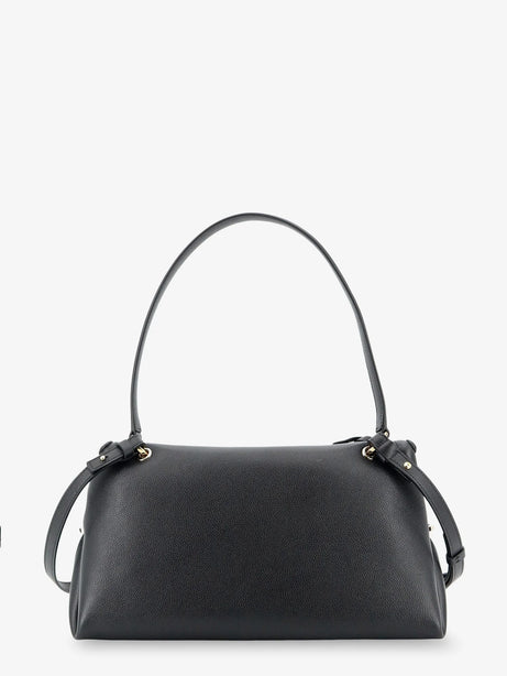 Ferragamo Leather shoulder bag with Gancini detail - Nero Testa Di Moro