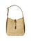 Saint Laurent Le 5 À 7 Small Raffia Calfskin Hobo Bag - Pale Brown and Brick