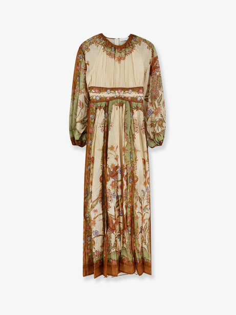 Zimmermann Indra cotton and silk dress - Cream Khaki Floral