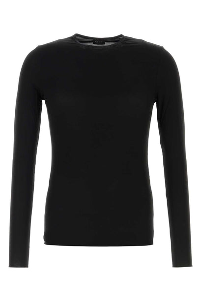 Black Crew Neck Knit In Viscose Blend