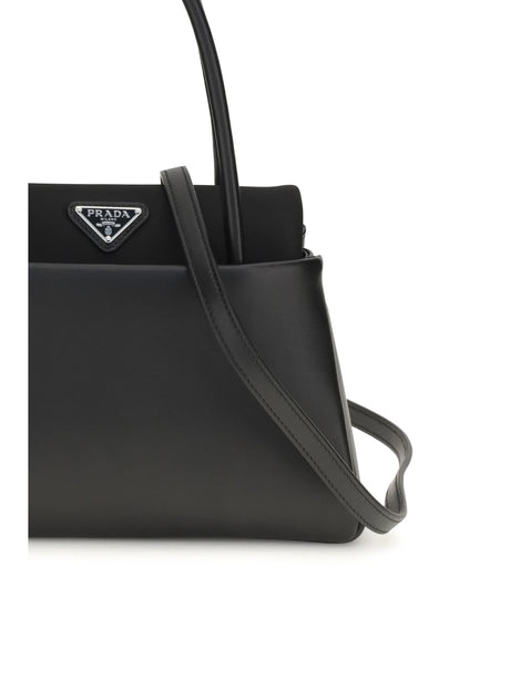 Prada Top Handle Bag with triangle logo - Black