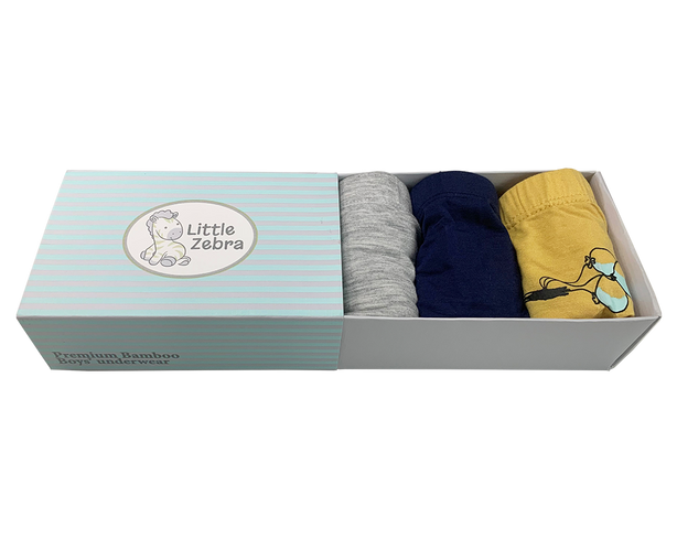 Little Zebra Boys' Bamboo Briefs 3-Pack | Soft Breathable Kids Underwear