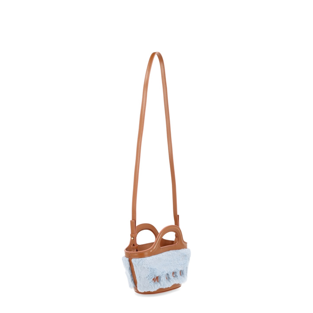 Tropicalia Fur Clutch - Light blue