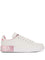 Elegant White and Pink Low-Top Sneakers
