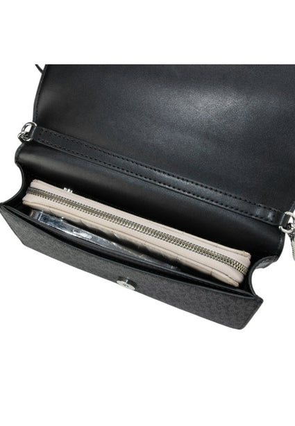 Michael Kors Jet Set Medium Signature Logo Crossbody Bag - Black