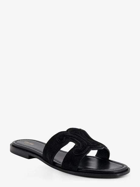 Celine Marina suede sandals with Triomphe logo - Black