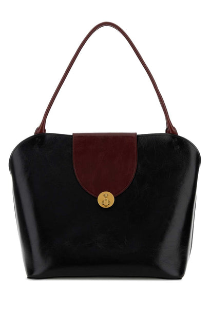 Black Leather Shopping Bag
