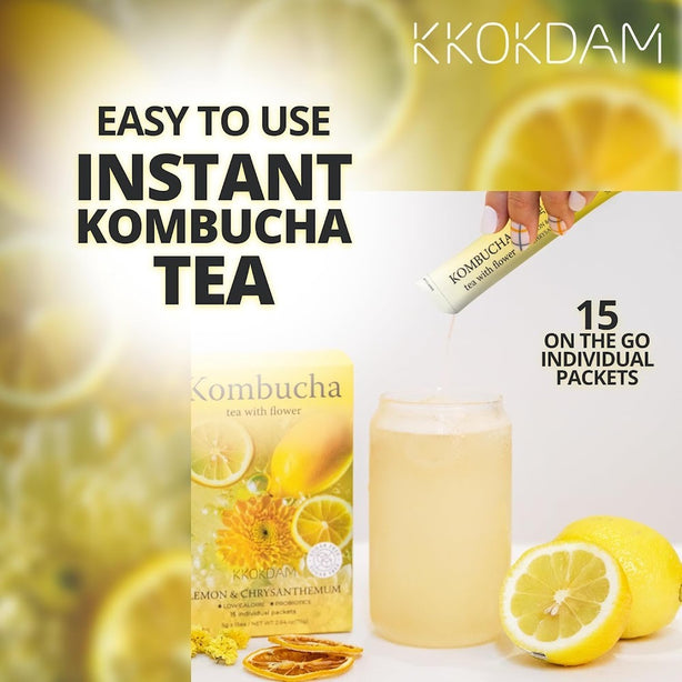[KKOKDAM] Flower Kombucha Powder Tea 75g 15Packs _ Lemon & Chrysanthemum [International Shipping]