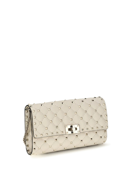 Valentino Garavani Rockstud Spike quilted Nappa Shoulder Bag - Light Ivory