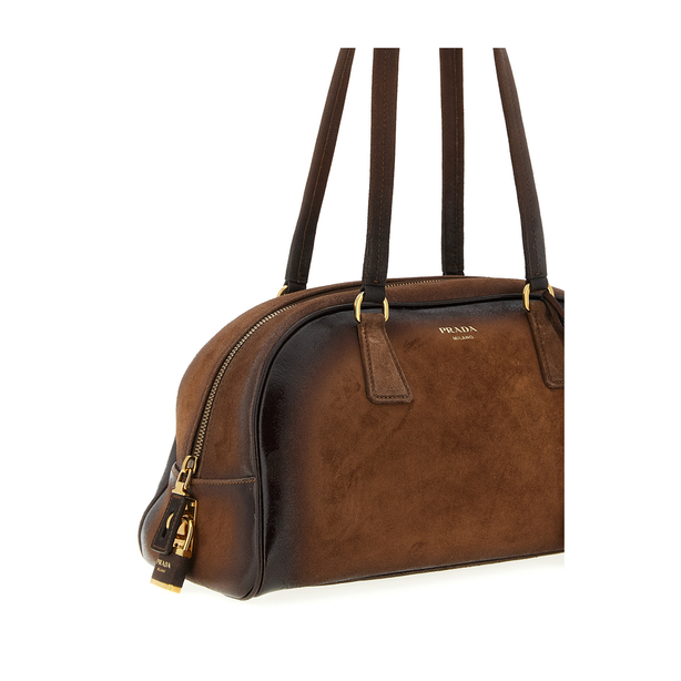 Bowling Medium Suede Bag - Cocoa Brown