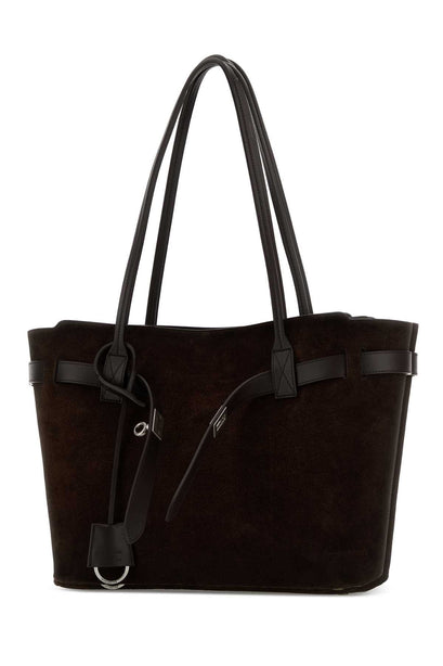 Bel Air Medium Waxed Suede Calfskin Tote Bag - Light Espresso