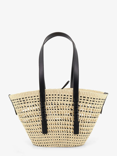 Loewe Paula's Ibiza -Braid raffia and leather shoulder bag - Naturalblack