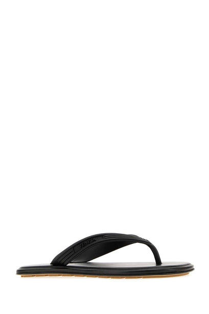 Black Rubber Sampieri Thong Slippers